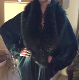 Custom made-Hunter green Velvet cocoon robe-faux fur collar-Old Hollywood-1920s Downton style-Gatsby-Burlesque-Drag-Gift-Mothers day