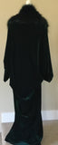 Custom made-Hunter green Velvet cocoon robe-faux fur collar-Old Hollywood-1920s Downton style-Gatsby-Burlesque-Drag-Gift-Mothers day