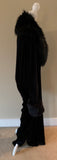 Black Velvet cocoon robe/coat-faux fur trim-old Hollywood-1920s Glamour-Boudoir-Burlesque-Gift-Mothers day