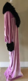 Velvet robe-Old Hollywood style-Full length robe-lavender velvet- faux fur collar. Wedding-burlesque-gift for her