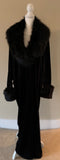 Black Velvet cocoon robe/coat-faux fur trim-old Hollywood-1920s Glamour-Boudoir-Burlesque-Gift-Mothers day