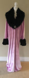 Velvet robe-Old Hollywood style-Full length robe-lavender velvet- faux fur collar. Wedding-burlesque-gift for her
