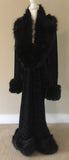 Black Burnout Velvet Art Deco Robe-velvet robe faux fur collar-old Hollywood robe -1920s style-Boudoir robe -Burlesque robe-Gift-Bridal robe
