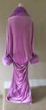 Lilac Velvet cocoon robe-Old Hollywood-1920s-Gatsby party-Downton-faux fur trim-bridal robe-gift for her