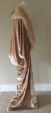 As seen worn by Gottmik on RuPaul-Crushed Velvet cocoon robe-faux fur trim-1920s glamour-custom handmade Robe-Wedding-Gatsby-Downton