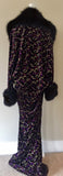 Handmade, black glitter velvet cocoon robe, faux fur collar and cuffs. Old Hollywood style glamour.