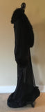 Black sheer cocoon robe-Glamour robe-faux fur trim-Old Hollywood-Handmade in USA-luxury robe-gift-women’s robe-burlesque