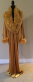 Gold Velvet robe,faux fur trim,old Hollywood,1920s cocoon style,handmade in USA,gold velvet,Burlesque,Gift,Bridal,evening wear