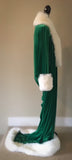 Emerald Green Velvet Christmas Robe-1920’s-Old Hollywood robe-Downton-Gatsby-Christmas gift -full length velvet robe with faux fur trim