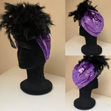 1920s style-Old Hollywood glam-purple embossed-Velvet robe-faux fur trim-Downton-Gatsby-Burlesque-Gift-Mothers day