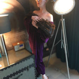 Plum Velvet robe-faux fur collar-Old Hollywood Glamour-cocoon robe-1920s style. Boudoir-Burlesque-Gift-Mothers day