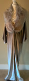 Silver Velvet robe-faux fur collar-Old Hollywood-1920s -glamorous-boudoir-Burlesque-Gift-Mothers day