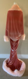 Blush Velvet Robe -1920’s-Old Hollywood style-handmade robe- blush velvet-Full length robe -faux fur collar, cuffs and hem.