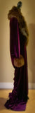 Plum Velvet robe-faux fur collar-old Hollywood-1920s style. Handmade cocoon robe-Boudoir-Burlesque-Gift-Mothers day