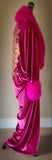 Old Hollywood glamour-Fuschia velvet cocoon robe-Wedding-burlesque-gift for her.