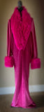 Old Hollywood glamour-Fuschia velvet cocoon robe-Wedding-burlesque-gift for her.