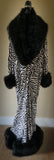 Zebra Print Velvet Robe: Old Hollywood Glamour Faux Fur Trim