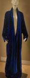 Royal blue Velvet-sequin cocoon robe with dramatic  velvet collar and cuffs,1920s retro style-Old Hollywood Glamour-Wedding-Burlesque