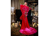 Glamorous 1920’s-Old Hollywood style- Fuschia velvet robe . Handmade Full length robe with faux fur trim-Wedding-burlesque-gift for her.