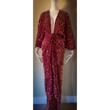 Sequin Velvet Gown-Art Deco-Old Hollywood-Angel wing sleeve- sash belt-evening gown-dramatic gown-red carpet