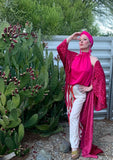 Hot Pink sequin Velvet Gown-Art Deco gown-Old Hollywood evening gown-red carpet gown