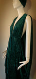 Gorgeous Grecian Goddess Velvet Gown and matching turban.