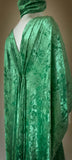 Gorgeous Grecian Goddess velvet Gown-spring green-rhinestone appliqué and matching turban.