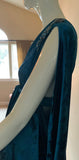Gorgeous Grecian Goddess Velvet Gown rhinestone appliqué and matching turban.