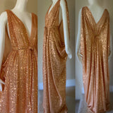 Gorgeous Grecian Goddess Gown-gold micro sequin mesh