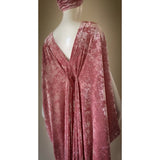 Grecian Goddess VELVET Gown,pink,rhinestone appliqué,matching turban,gift,handmade,evening gown,wedding gown