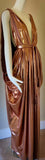 Grecian Goddess Gown-copper molten metallic-special occasion gown-evening gown-bridal-drag-burlesque gown