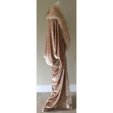 As seen worn by Gottmik on RuPaul-Crushed Velvet cocoon robe-faux fur trim-1920s glamour-custom handmade Robe-Wedding-Gatsby-Downton