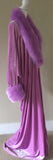 Lilac Velvet cocoon robe-Old Hollywood-1920s-Gatsby party-Downton-faux fur trim-bridal robe-gift for her