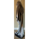 Silver Velvet robe-faux fur collar-Old Hollywood-1920s -glamorous-boudoir-Burlesque-Gift-Mothers day