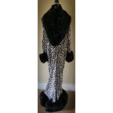Zebra Print Velvet Robe: Old Hollywood Glamour Faux Fur Trim