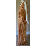 Gorgeous Grecian Goddess Gown-gold micro sequin mesh