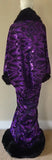 Old Hollywood Velvet robe-Gatsby 1920s glamour robe- handmade black velvet-purple sequin-Drag-Burlesque-gift-festival wear