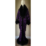 Old Hollywood Velvet robe-Gatsby 1920s glamour robe- handmade black velvet-purple sequin-Drag-Burlesque-gift-festival wear