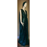 Gorgeous Grecian Goddess Gown-dark hunter green sheer sequin mesh-red carpet gown
