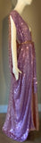 Grecian Goddess Gown-rose and lavender ombre sequin mesh-red carpet gown-bridal-drag-burlesque gown