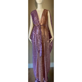 Grecian Goddess Gown-rose and lavender ombre sequin mesh-red carpet gown-bridal-drag-burlesque gown