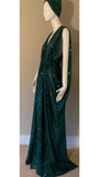 Gorgeous Grecian Goddess Gown-dark hunter green sheer sequin mesh-red carpet gown