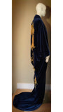 Velvet Dragon Robe-substance dragon robe-custom handmade dark blue velvet robe,Gift,Mothers day