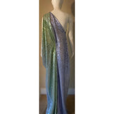 Sequin Grecian Goddess Gown: Periwinkle Blue & Spring Green Ombre