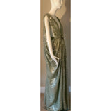 Grecian Goddess Gown-pale green sheer sequin mesh-red carpet gown,drag,burlesque