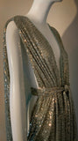 Grecian Goddess Gown-pale green sheer sequin mesh-red carpet gown,drag,burlesque