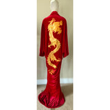 Red Velvet Dragon Robe-substance dragon robe- Glamour-Boudoir-Burlesque-Gift-Mothers day