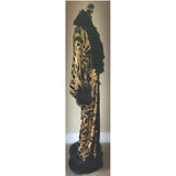 Old Hollywood style -Velvet robe-faux fur collar, 1920s glamour-Beautiful black velvet - gold sequin-velvet-Wedding-Burlesque-Luxury.