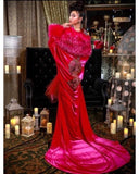 Glamorous 1920’s-Old Hollywood style- Fuschia velvet robe . Handmade Full length robe with faux fur trim-Wedding-burlesque-gift for her.