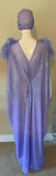 Lavender Sequin Grecian Goddess Gown- handmade lavender sequin mesh gown-ostrich trim unique-gown-red carpet gown-bridal-drag-burlesque gown
